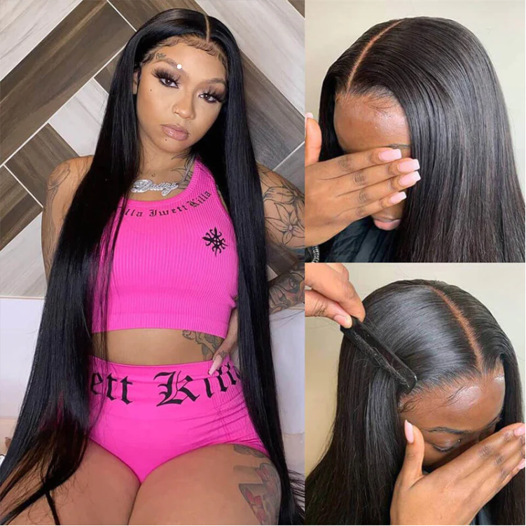 HIHAIR® STRAIGHT LACE FRONTAL WIG - 100% HUMAN VIRGIN HAIR