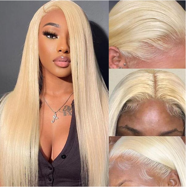 HIHAIR® BLONDE STRAIGHT LACE FRONTAL WIG - 100% HUMAN VIRGIN HAIR