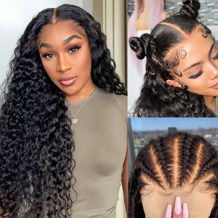 HIHAIR® HD LACE FRONTAL 13*4 DEEP WAVE WIG - 100% HUMAN VIRGIN HAIR