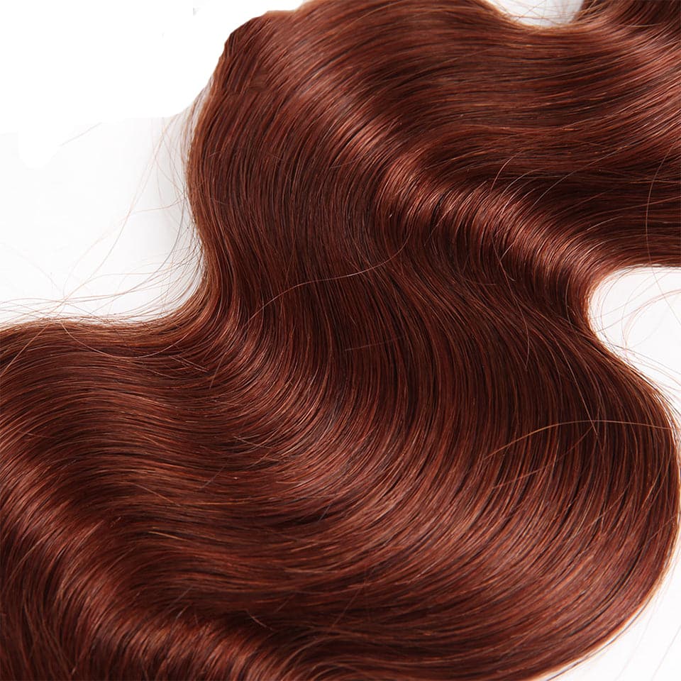 HIHAIR® 33B REDDISH BROWN BODY WAVE HAIR BUNDLE - 100% HUMAN VIRGIN HAIR