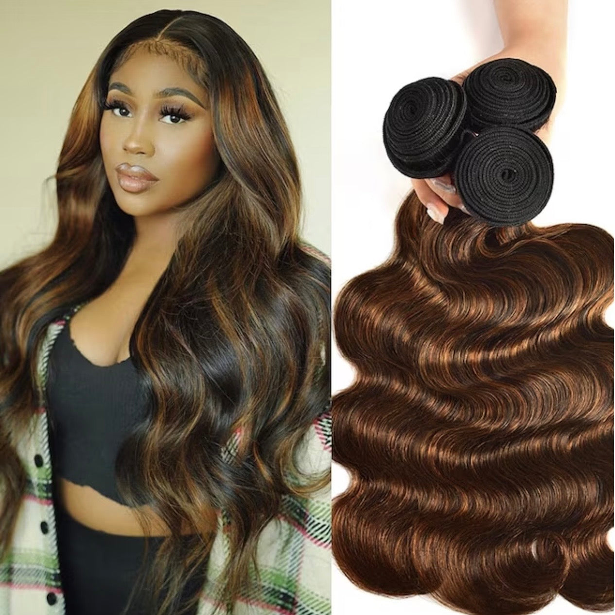 HIHAIR® FB30 BALAYAGE BRAZILIAN BODY WAVE HAIR BUNDLE - 100% HUMAN VIRGIN HAIR