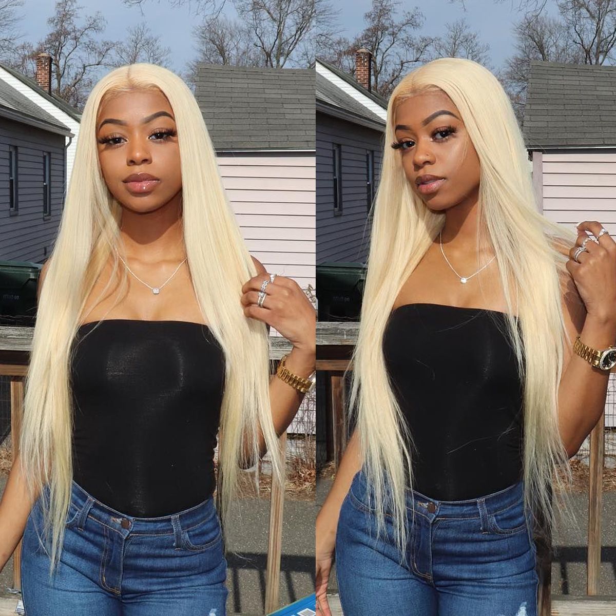 HIHAIR® BLONDE STRAIGHT LACE FRONTAL WIG - 100% HUMAN VIRGIN HAIR