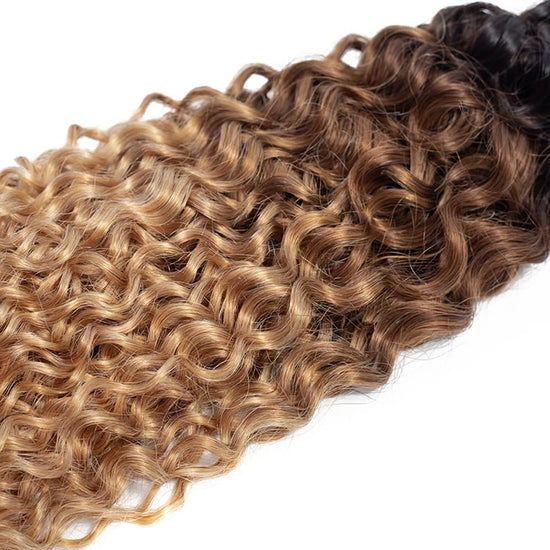 HIHAIR® 1B/4/27 OMBRE WATER WAVE HAIR BUNDLE - 100% HUMAN VIRGIN HAIR