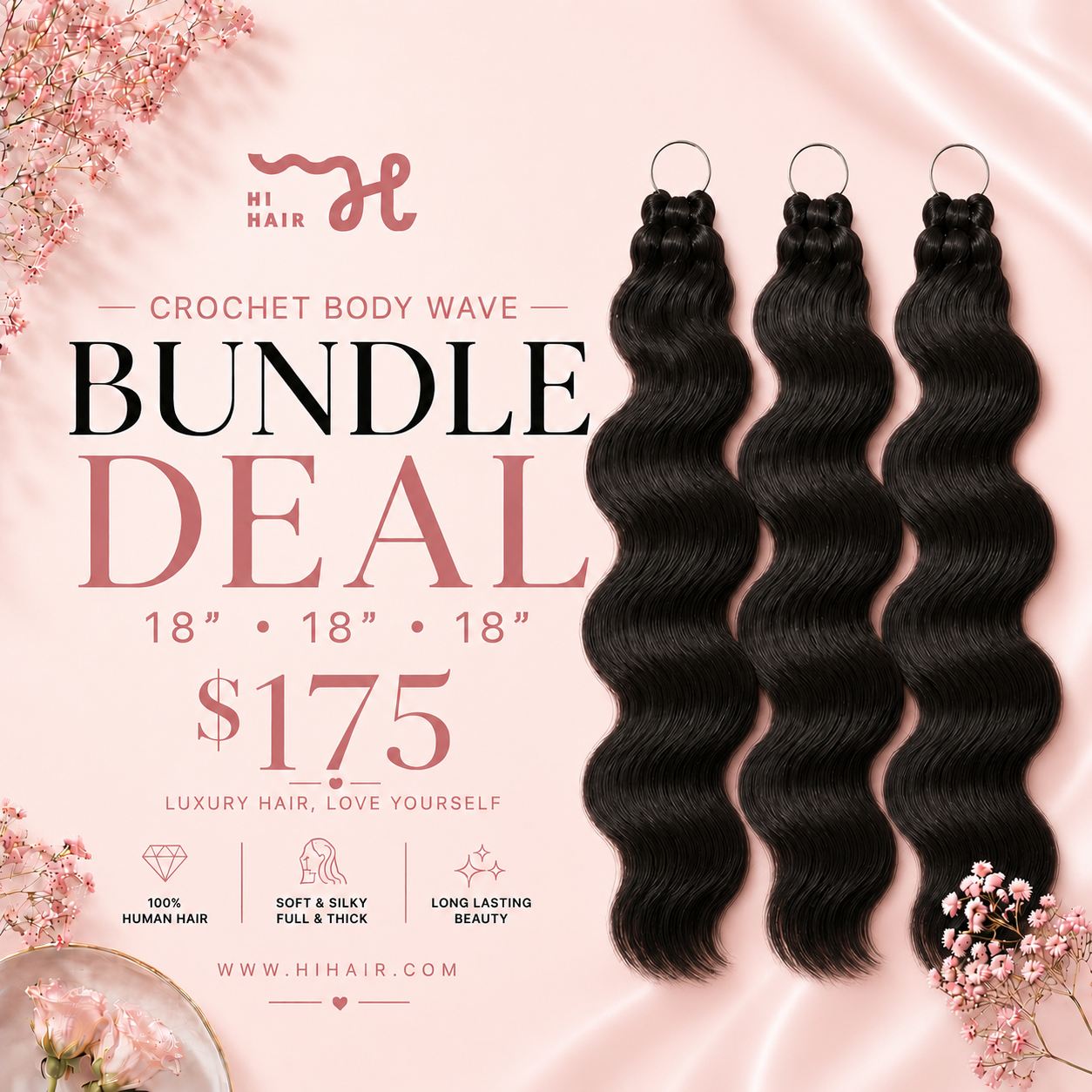 September Bundle Deal - Crochet Miracle Knots Body Wave 18 18 18
