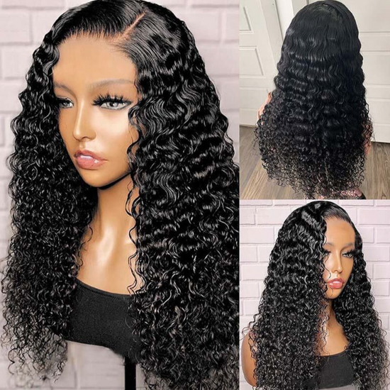 HIHAIR® GLUELESS 7*5 DEEP WAVE PREMIUM 180D LACE WIG - 100% HUMAN VIRGIN HAIR
