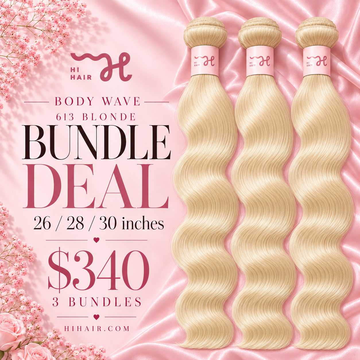 October Bundle Deal - 613 Blonde Body Wave 26 28 30