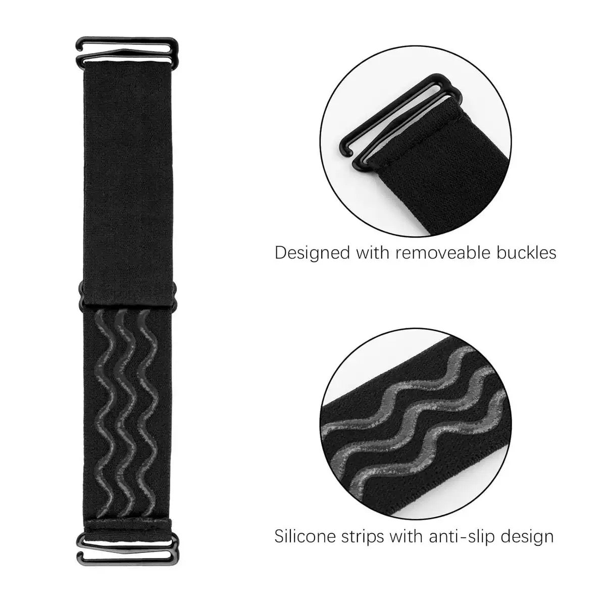 HIHAIR® ADJUSTABLE ELASTIC WIG BAND WITH  NON SLIP SILICON STRIPS FOR WIG INSTALLATIONS