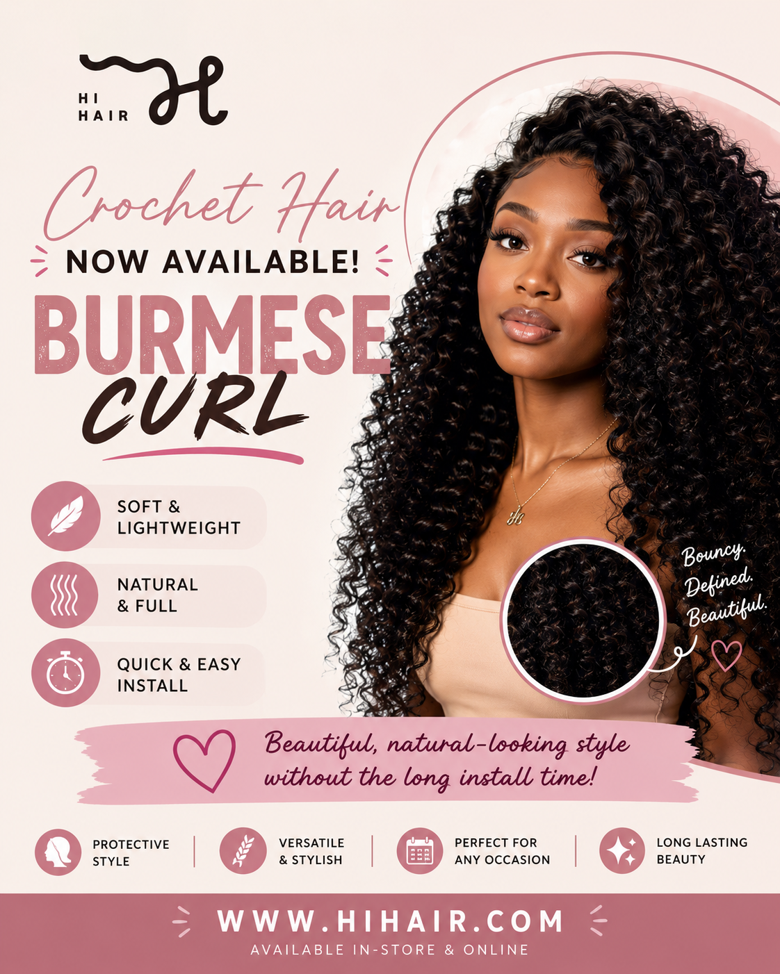 HIHAIR® CROCHET HAIR BUNDLE - 100% HUMAN VIRGIN HAIR