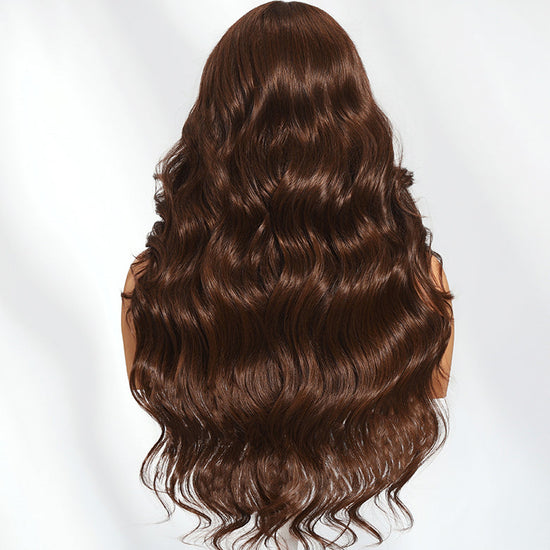 HIHAIR® Auburn Brown 13x4 Precut Lace Loose Wave With Invisi Drawstring 150% Density 100% Human Hair Wig