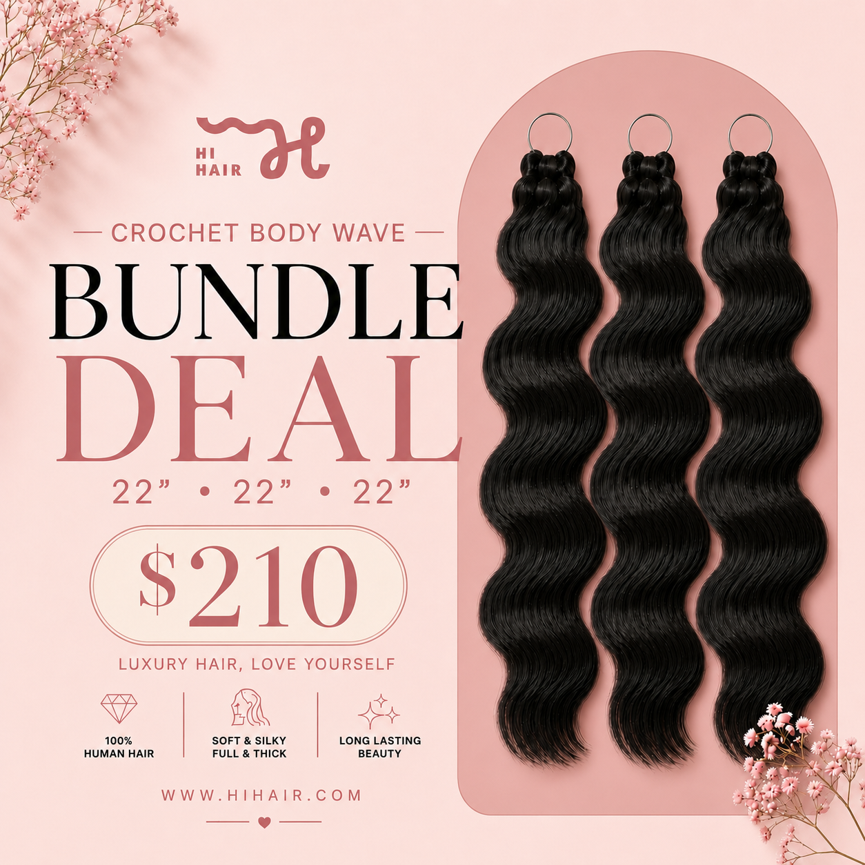 September Bundle Deal - Crochet Miracle Knots Body Wave 22 22 22