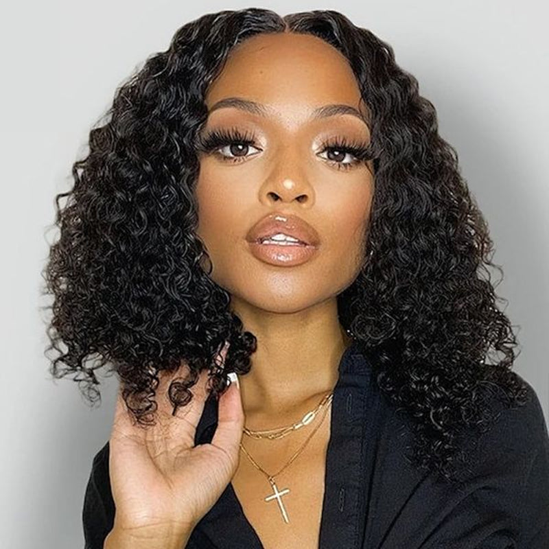 HIHAIR® CURLY BOB WIG 13X6 LACE FRONTAL - 100% HUMAN VIRGIN HAIR
