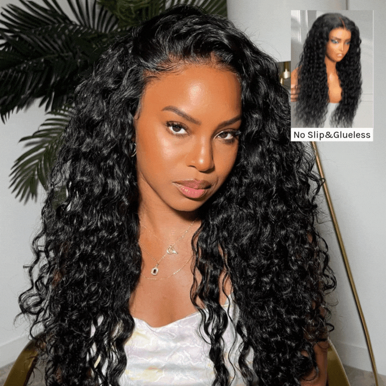 HIHAIR® 7x5 Pre-cut Lace Glueless Water Wave  With Drawstring With Baby Hair