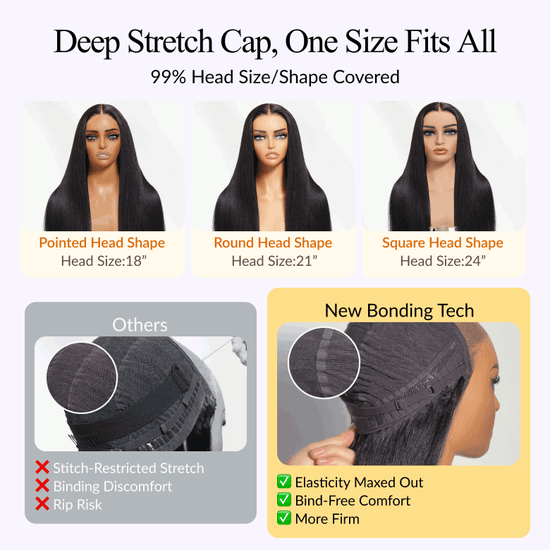 HIHAIR® 7x5 Pre-cut Glueless Water Wave wig with Drawstring With Baby Hair wigs