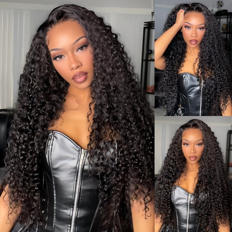HIHAIR® 7x5 Pre-cut Lace Glueless Water Wave  With Drawstring With Baby Hair