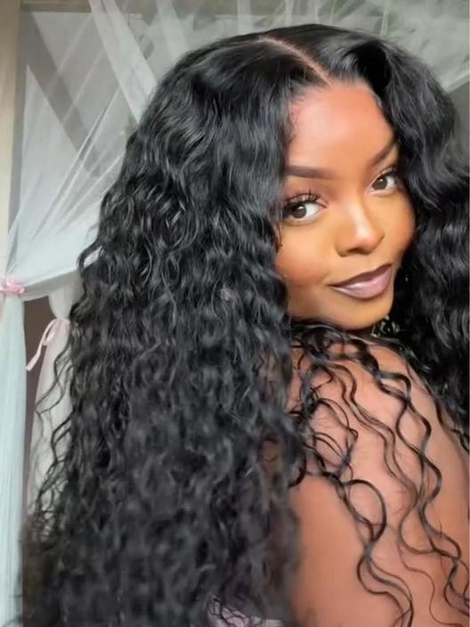 HIHAIR® HD LACE FRONTAL 13*4 WATER WAVE WIG - 100% HUMAN VIRGIN HAIR