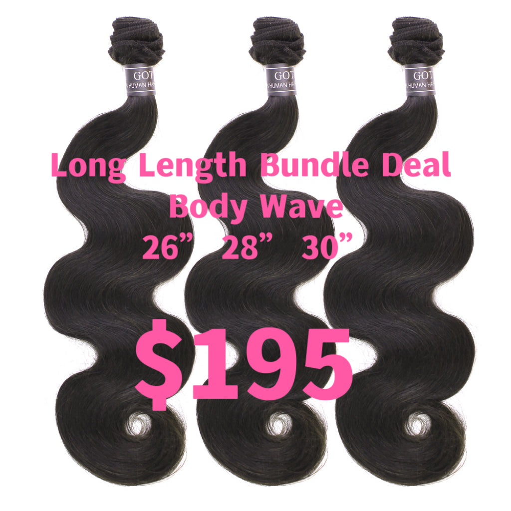 3 BUNDLE DEAL 26" 28" 30"- 100% Human Virgin Hair