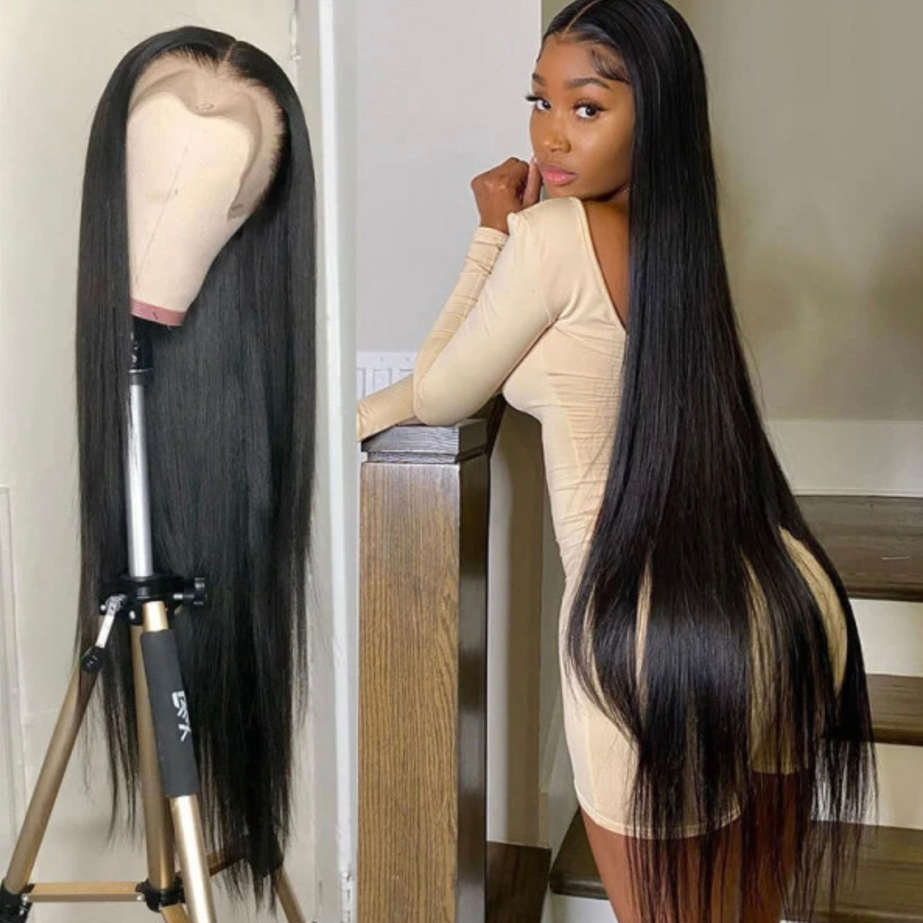 HIHAIR® STRAIGHT LACE FRONTAL WIG - 100% HUMAN VIRGIN HAIR